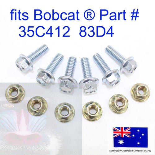 for 6x Bobcat Flange Head Bolt 35C412 Flanged CONE LOCK NUT 83D4 T750 T76 T770 - Foto 2 di 7