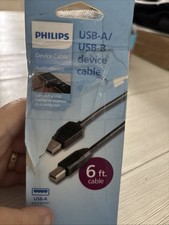 USB A/ USB B , Printer Device Cable Audio/Video Phillips 6ft