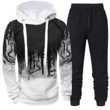 Mens New Tracksuit Hoodies Black Sweatpants Male Casual Sports Jogging Sets