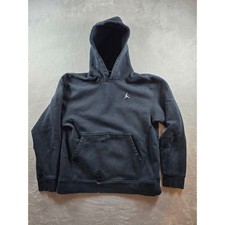 Nike Air Jordan Hoodie Sweatshirt Men L Black Essentials Distressed DA9818 Read