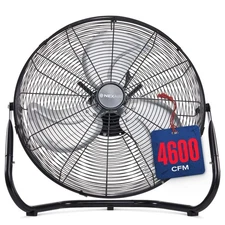 3-Speed 20 In High-Velocity Heavy Duty Metal Industrial Floor Fan, 1800 CFM P...
