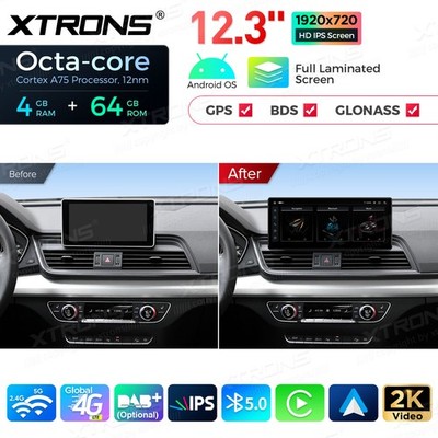 12,3'' Android Autoradio Für AUDI Q5 SQ5 MIB2 4G+64GB GPS Navi LTE 4G CarPlay DSP
