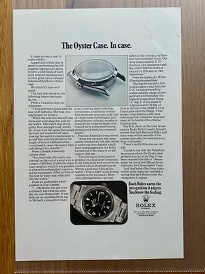 The Oyster Case Rolex Explorer 1016 1970 Vintage Watch Ad Werbung Reklame V2