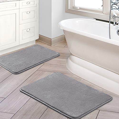 Bath Mat Memory Foam Set Bathroom Rug Set Flannel Velvety Bath Mat Luxury