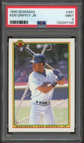 Ken Griffey Jr. 1990 Bowman #481 PSA 9 MINT CENTERED Mariners HOF 2nd Year Card