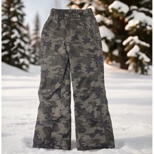 Arctix Snow Pants Kids L/G 14/16 Gray Camo Insulated Winter Ski Trousers 1150