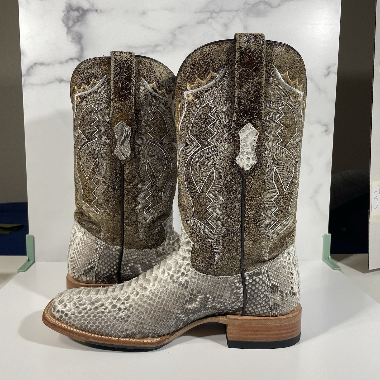 Tanner Mark Exotic Leather Python Matte Natural B… - image 8