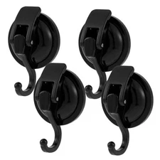 Suction Cup Hook 15LB Heavy Duty Vacuum Shower Hooks No Drilling 4 Black