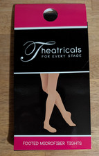 Theatricals For Every Stage Footed Microfiber Child's Tights Size L Black Color