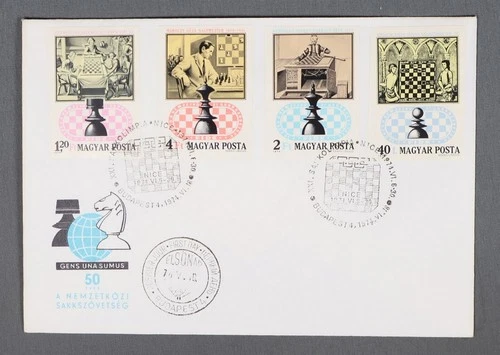 MayfairStamps Hungary FDC 1974 Chess Championships Combo First Day Cover aax_193