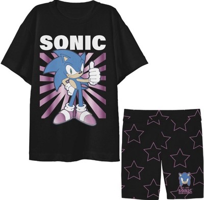 Sonic The Hedgehog Youth Girls Basic Tee & Biker Short Set-Small