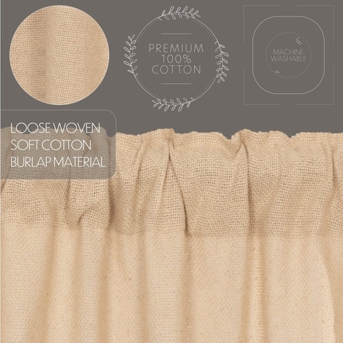 Burlap Vintage Window Curtain Topper Valance, Beige, 16x60 - Bild 5 von 8