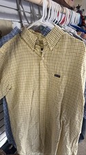 CHAPS Men's XL Yellow Plaid Long Sleeve Easy Care Button Down Shirt
