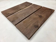 16" Set Of 3 Black Walnut Live Edge Lumber Wood Kiln Dried Board Slab
