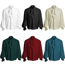 Adult Kids Medieval Steam Punk Cosplay Performance Costume Retro Vampire Shirt