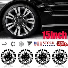 15" Set of 4 Wheel Covers Snap On Hubcaps Full Hub Caps fit R15 Tire & Steel Rim
