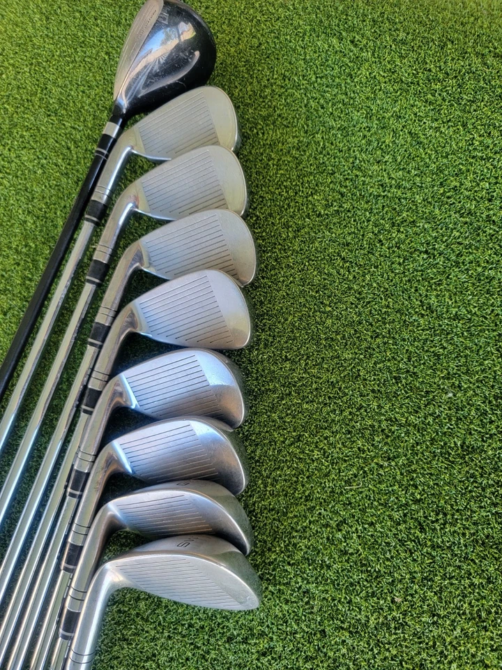 Conjunto de tacos de golfe Orlimar Trimetal PLUS usado 4-9; GW; SW aço destro regular - Imagem 2 de 4