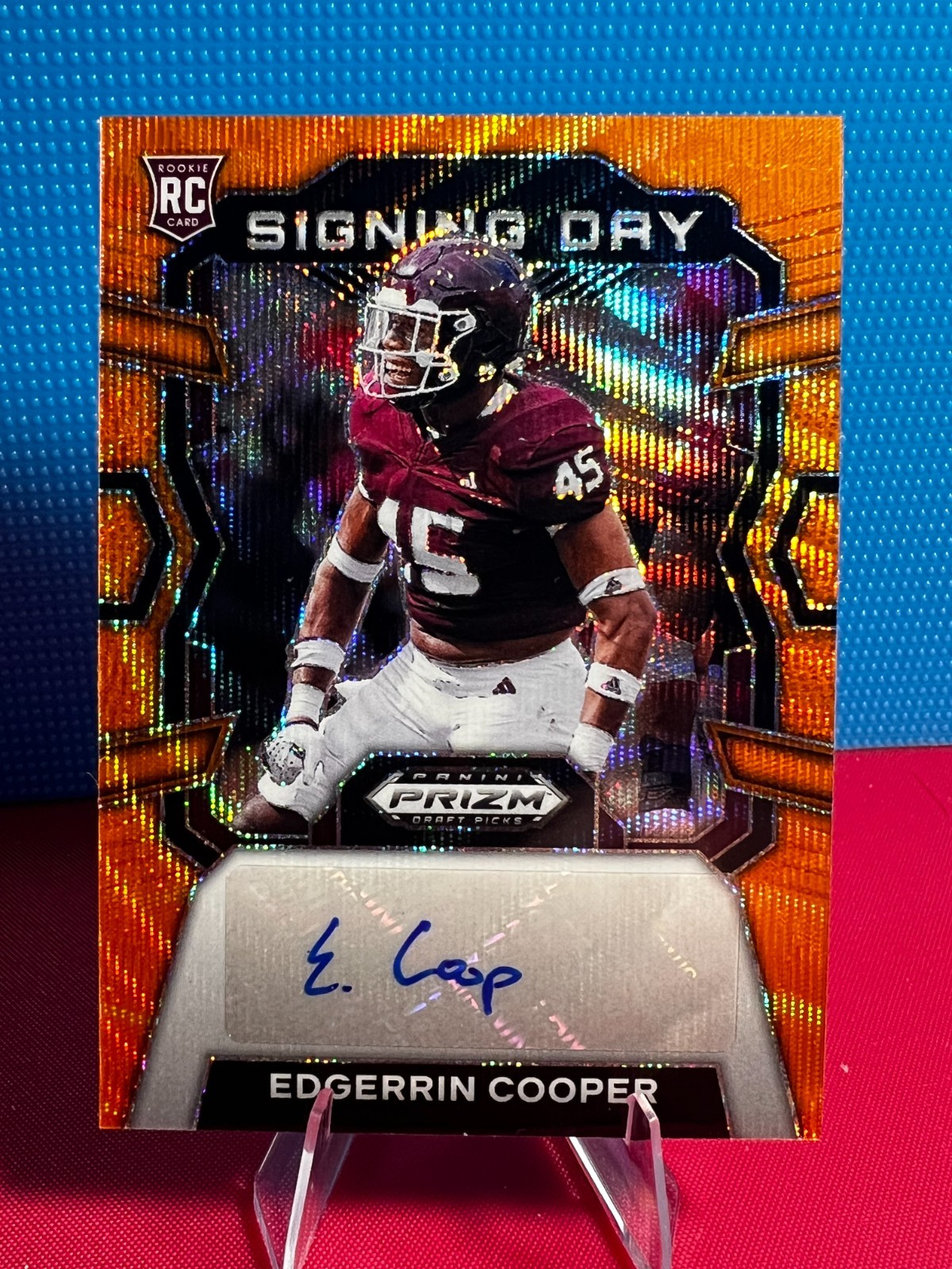 Edgerrin Cooper Panini Prizm Draft Picks Signing Day #SDECR Orange Wave