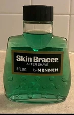 MENNEN SKIN BRACER AFTER SHAVE 5 FL OZ NO BOX VINTAGE FULL BOTTLE GLASS
