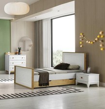 Garnitur Bett Schlafzimmer Kinderzimmer Set Möbel 3tlg Holz Garnitur Komplett