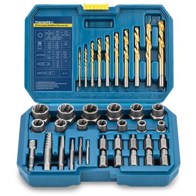 39Pcs Bolt Extractor Set and Drill Bit Kit,Multi-Spline Screw Extractors,Easy...