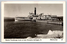 Steamer Ticonderoga Pier Lake Champlain Burlington Vermont 1953 Real Photo RPPC