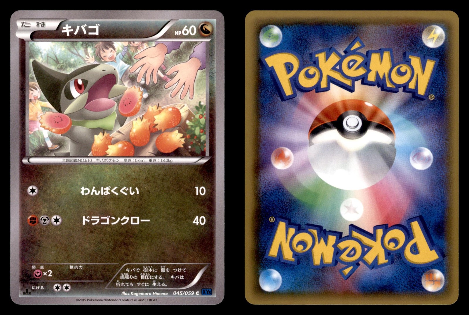 Axew 045/059 Common Blue Shock Pokemon Japanese Near Mint