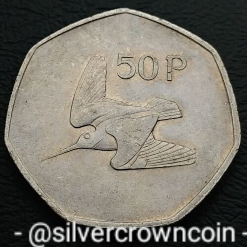 Ireland, Eire 50 Pence 1988. KM#24. Fifty Cents coin. Woodcock. Bird. 50C. - Picture 1 of 7
