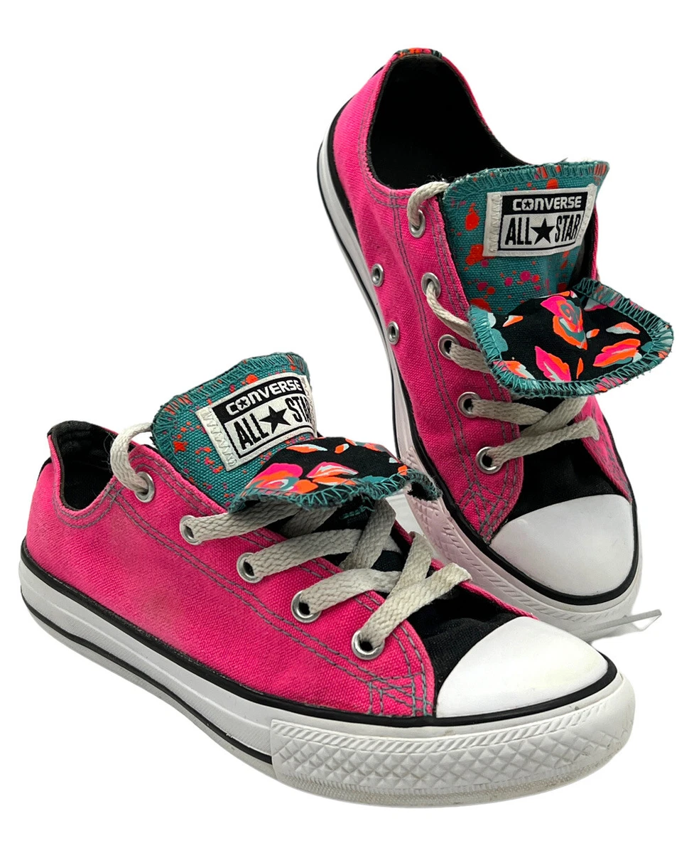 Converse Chuck Taylor All Star Double Tongue Ox Hot Pink Junior Size 2 654226F