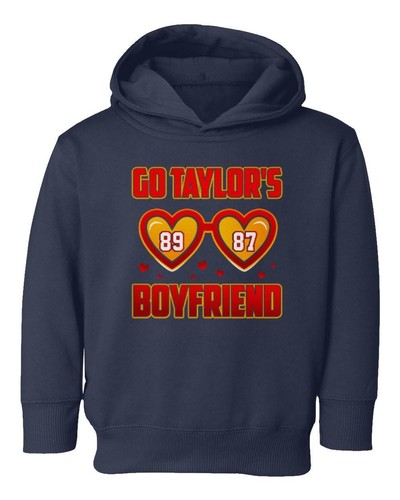 Go Taylors Boyfriend 89 87 Kansas Football Fans Gift Toddler Hooded Sweatshirt - Picture 3 of 4