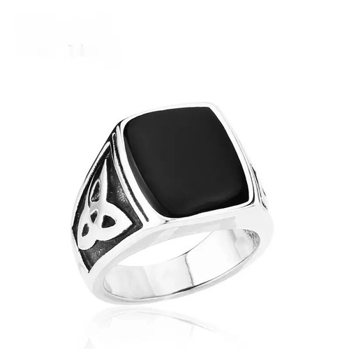 Men's Punk Compass Viking Celtic Knot Gem Encrusted Domineering Engraved Rings - Picture 73 of 94
