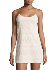 Commando Nude White Lady Lace Classic Mini Cami Slip Dress Weighted Hem S/M