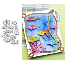 Mini Fishes Metal Cutting Die Cuts DIY Crafts Scrapbook Paper Cards Cutting D...
