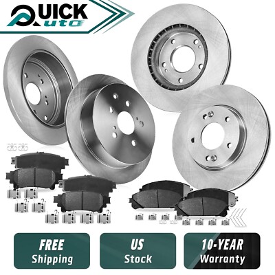 Front and Rear Disc Brake Rotors Ceramic Brake Pads Kit for Lexus RX450H RX350