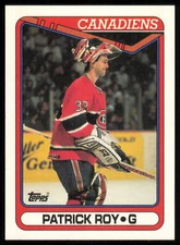 1990-91 Topps Hockey #219b Patrick Roy Montreal Canadiens