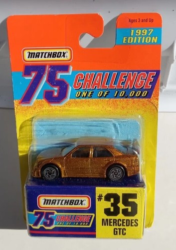 1997 Matchbox 75 Challenge #35 Mercedes GTC GOLD 1 of 10,000 Limited Edition NEW - Picture 2 of 3