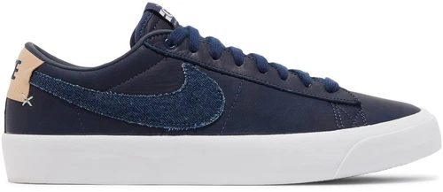 Nike SB Blazer Low GT Size 11 Just Do It DM8890-400 Leather Denim Swoosh Blue