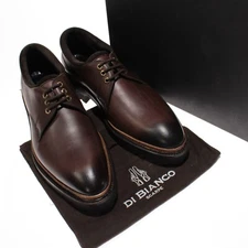 Di Bianco NWB Prato Derby Dress Shoes Size 10 in Mahogany Brown Leather