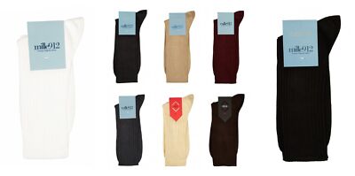 CIOCCA mille912 men's socks a pair of long ribbed pure cotton lisle socks articl