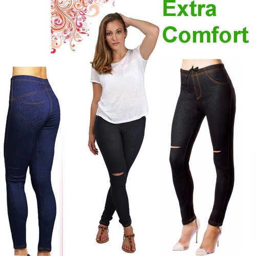 WOMENs Ladies Jeggings Jeans KNEE CUT 