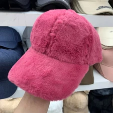 Winter Fluffy Baseball Cap Men Women Thick Peaked Hat Fur Fashion Outdoor Hats