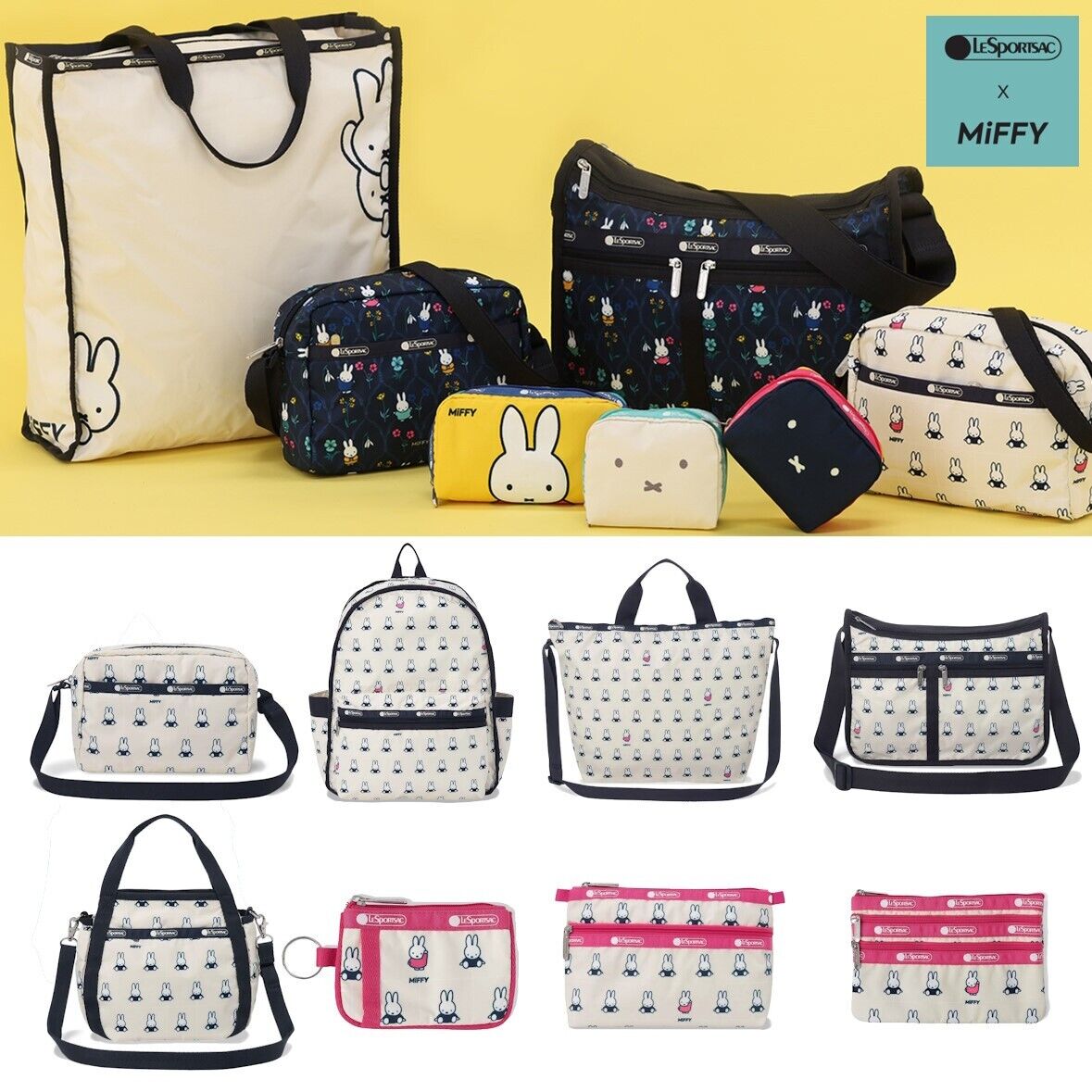 LeSportsac x Miffy Collabo Crossbody, etc. Total 8 Types LeSportsac x Miffy Collabo Crossbody, etc. Total 8 Types