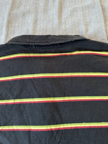 IPATH Footwear Polo Camicia a Righe Uomo M Skateboard Rasta Vintage Y2K Skate - Foto 12 di 16