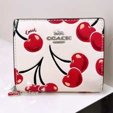 NWT Coach Snap Wallet With Cherry Print CZ618   