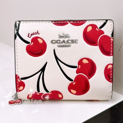 NWT Coach Snap Wallet With Cherry Print CZ618 🍒 | eBay