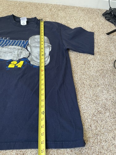T-shirt vintage Jeff Gordon NASCAR 2001 Winston Racing maglietta grafica blu grande - Foto 6 di 7