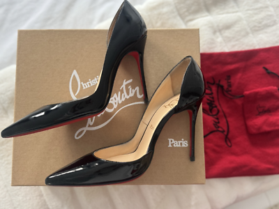 Christian Louboutin Black Patent Iriza D'Orsay 100mm Heels - Size