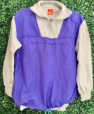 Vintage 90s Sweatshirt Liz Co Size Small Grey Purple nylon Front Pocket HTF
