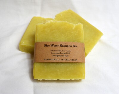 Natürlicher Reis Wasser Shampoo Bar Bio Zutaten Lavendel Teebaum Pfefferminze