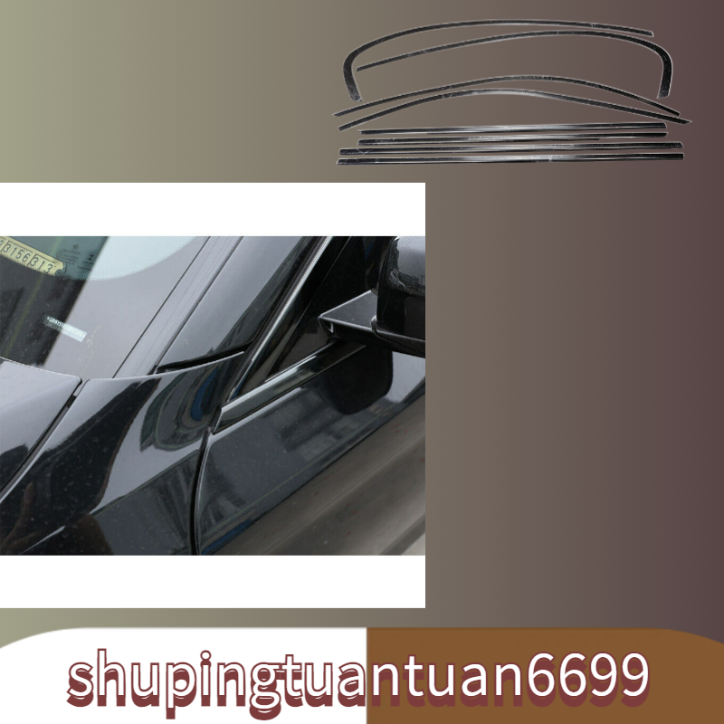 Black Steel For BMW 5 Series G30 2018-22 Window Molding Frame Strips Trim Cover